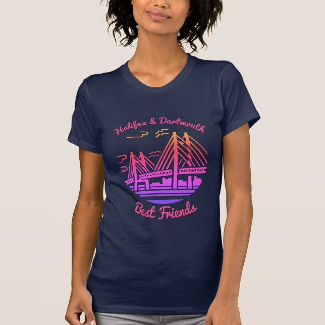 Camiseta Halifax y Dartmouth Nova Scotia mejores amigos T-S (Anverso)
