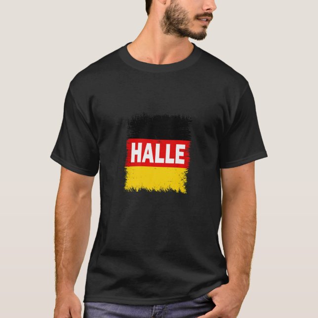 Camiseta Halle Alemania con bandera alemana (Anverso)