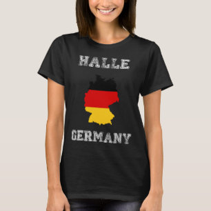 Camiseta Halle Alemania Mapa de bandera vintage de Alemania