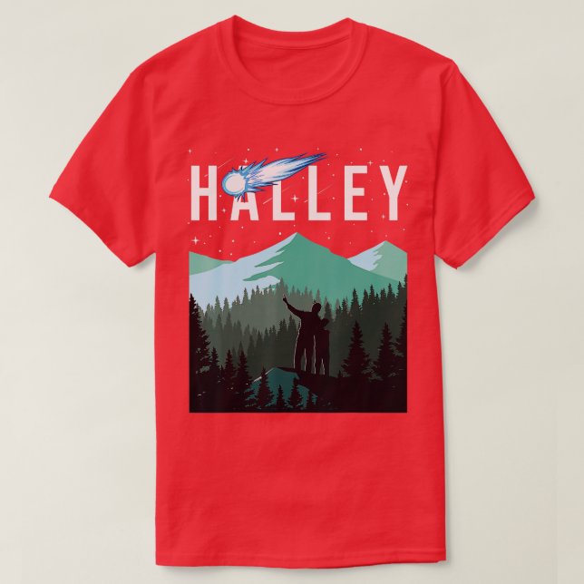 Camiseta Halleys Comet Night Sky Solar System Astrono (Diseño del anverso)