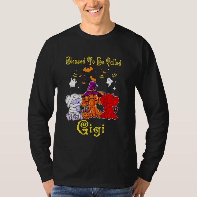 Camiseta Hallloween Bendecido Por Ser Llamados Elefantes Gi (Anverso)
