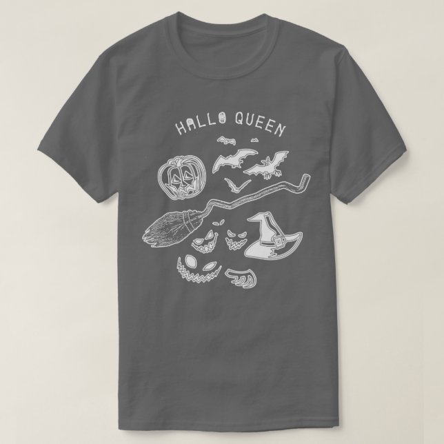 Camiseta Hallo Witch Funny Halloween Tshirt Scary Fiesta Gi (Diseño del anverso)