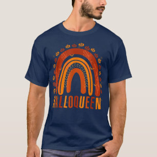 Camiseta Halloqueen Pumpkin Women Funny Halloween Rainbow 