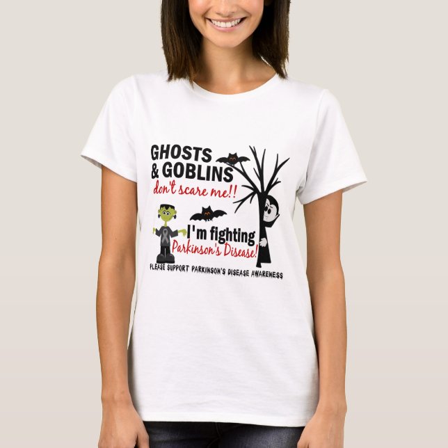 Camiseta Halloween 1 guerrero de la enfermedad de Parkinson (Anverso)