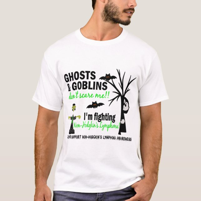 Camiseta Halloween 1 guerrero del linfoma Non-Hodgkin (Anverso)