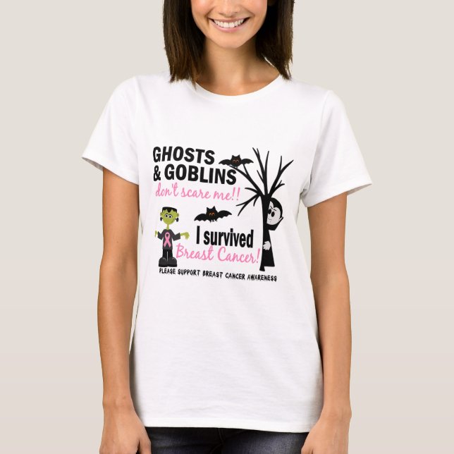 Camiseta Halloween 1 superviviente del cáncer de pecho (Anverso)