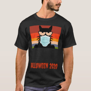 Camiseta Halloween 2020, Gato Negro con Máscara