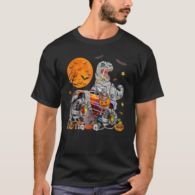 Camiseta Halloween 2022 Rex Mummy Monster Truck Pumpkin Cos (Anverso)