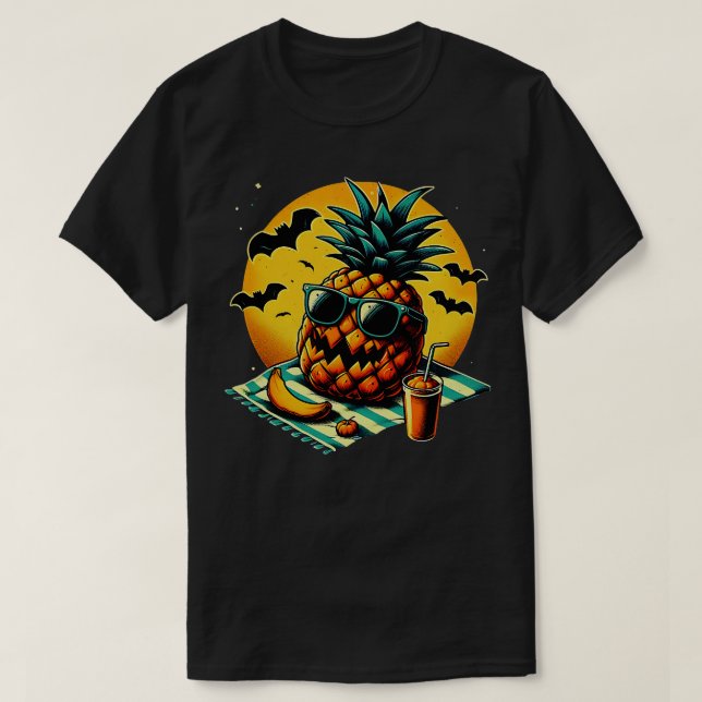 Camiseta Halloween 3 de verano divertido con piña (Diseño del anverso)