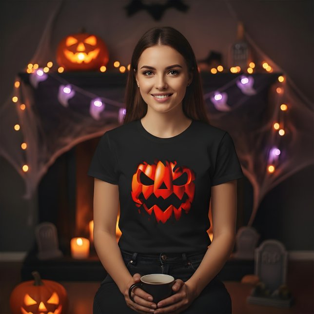 Camiseta Halloween 3D Pumpkin Design. Jumps Off The Product (Subido por el creador)