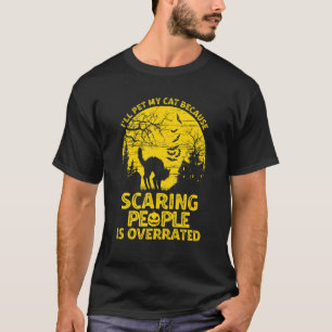 Camiseta Halloween Acaricio a Mi Gato Asustar a la Gente Es