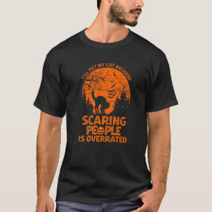 Camiseta Halloween Acaricio a Mi Gato Asustar a la Gente Es