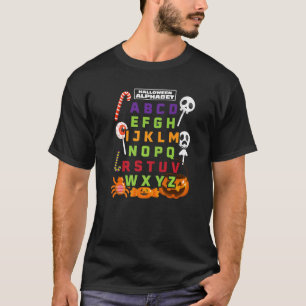 Camiseta Halloween Alphabet ABCs Aprendiendo Jardines de In