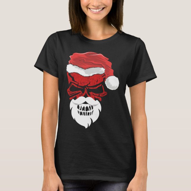 Camiseta Halloween and Christmas Skull Graphic Tees Hallowe (Anverso)