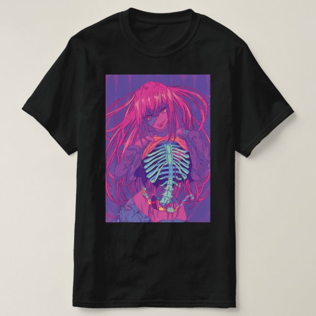Camiseta Halloween Anime Spooky Anime Chica Waifu Scary (Diseño del anverso)