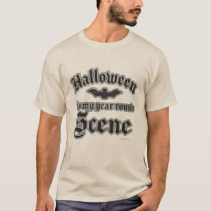 Camiseta Halloween Año Ronda Escena Épica Graciosa Bat Mott