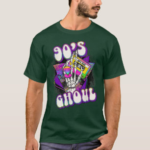 Camiseta Halloween años 90 Rainbow Leopard Skeleton 90 Musi