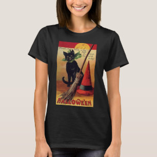Camiseta Halloween antiguo de Ellen Clapsaddle, Gato Negro