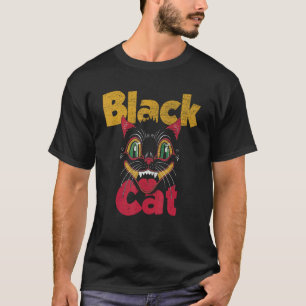 Camiseta Halloween Antiguo Gatos Negros Retro Fuegos Artifi