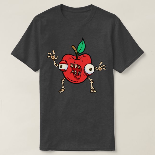 Camiseta Halloween Apple Zombie Food Fruit Monster Spooky Z (Diseño del anverso)