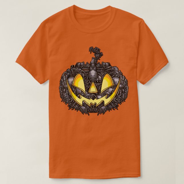 Camiseta Halloween Araña Halloween Jack O Lantern Scary Pum (Diseño del anverso)