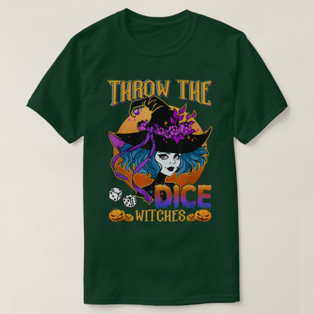 Camiseta Halloween arroja los dados brujos Bunco Halloween  (Diseño del anverso)