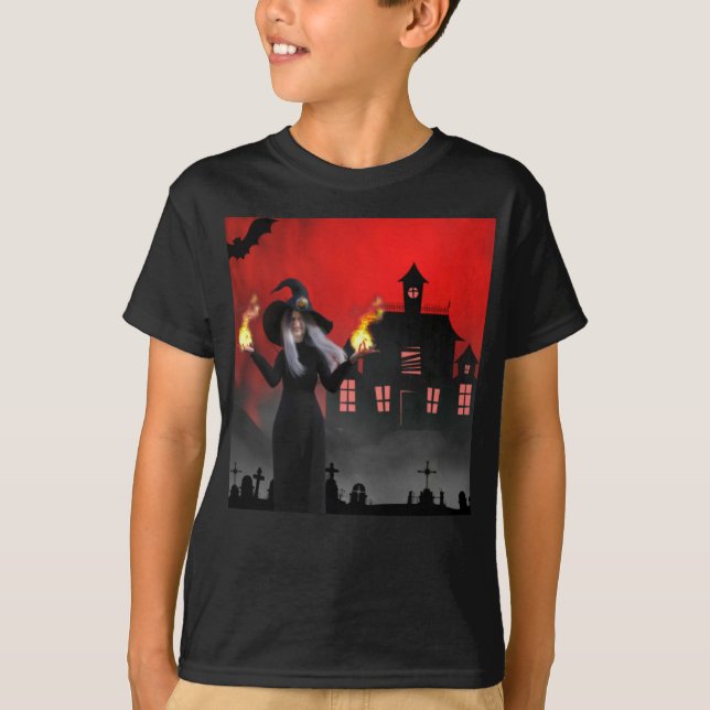 Camiseta Halloween atemorizante. (Anverso)