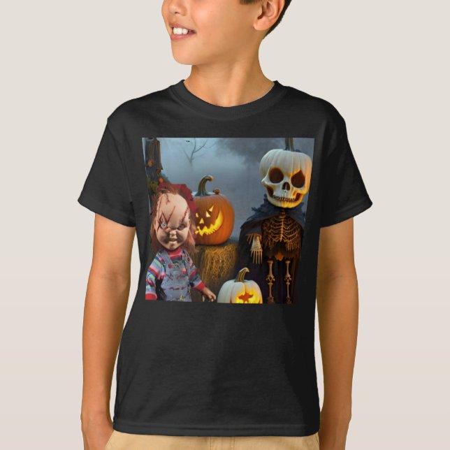 Camiseta Halloween aterrador. (Anverso)