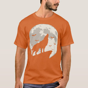 Camiseta Halloween aullaba de hombre lobo en la luna Costum