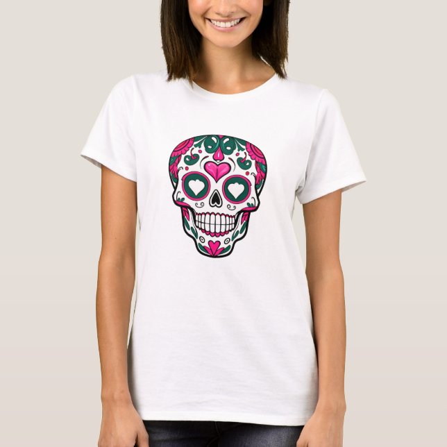 Camiseta Halloween AZÚCAR Disfraz fácil Día de México Muert (Anverso)