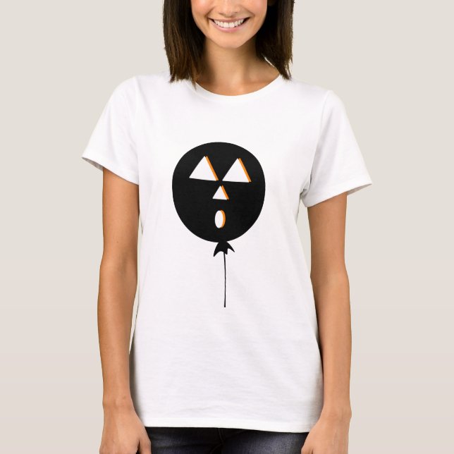 Camiseta Halloween Balloon Pumpkin Black Naranja (Anverso)