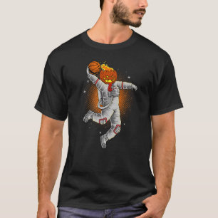 Camiseta Halloween Baloncestista Astronauta Calabaza Jack