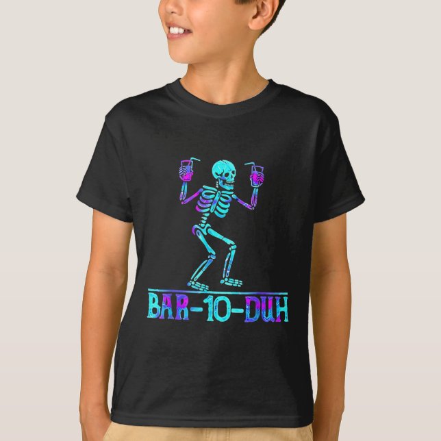 Camiseta Halloween Bar 10 Duh Skeleton Drinking Costume (Anverso)