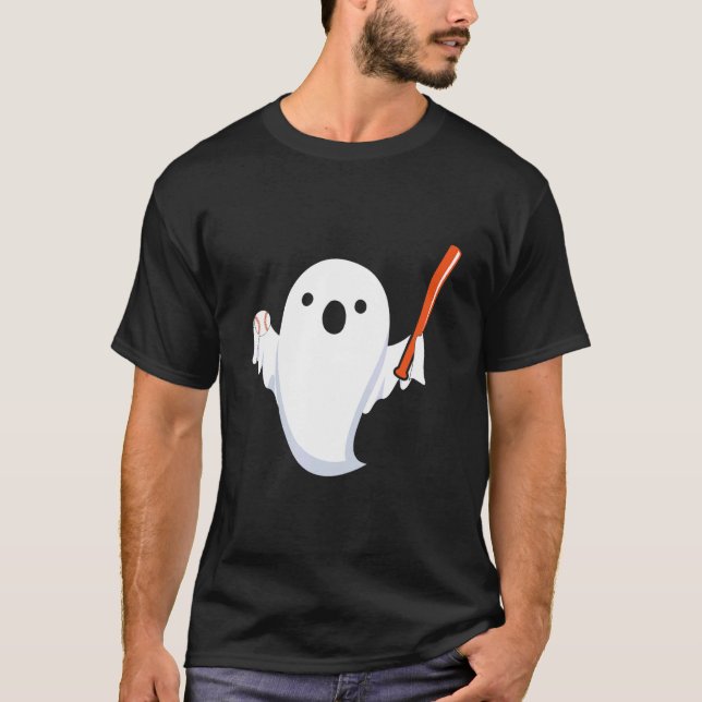 Camiseta Halloween Baseball Ghost Baseball Player Halloween (Anverso)