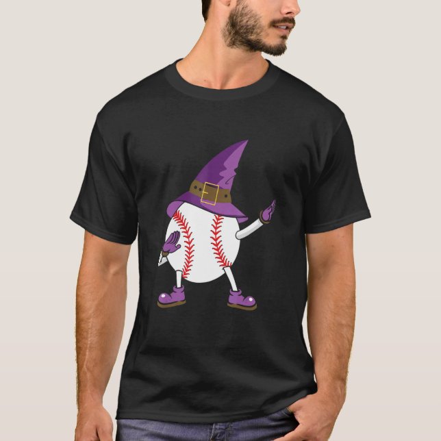 Camiseta Halloween Baseball Witch Baseball Player Halloween (Anverso)