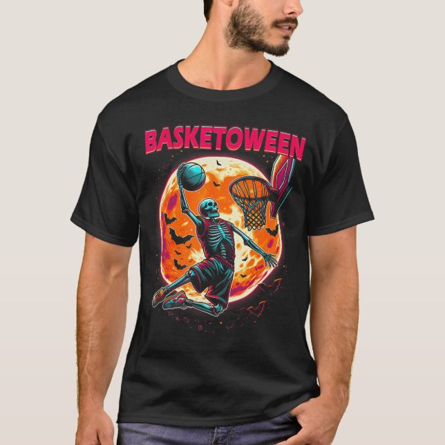 Camiseta Halloween Basketball Skeleton Player Spooky Basket (Anverso)