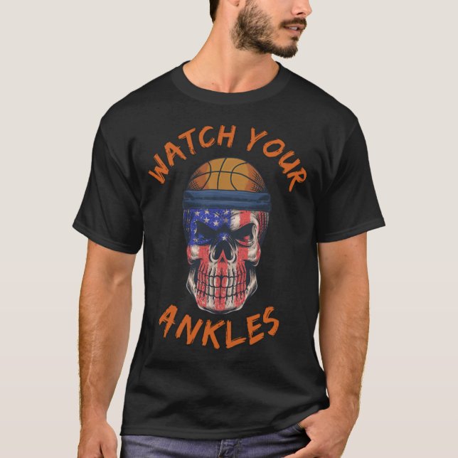 Camiseta Halloween Basketball Skeleton Watch Your 90s baske (Anverso)