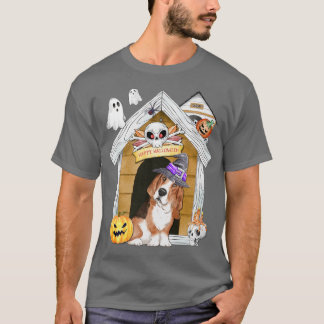 Camiseta Halloween Basset Hound Dog Witch