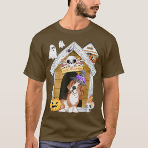 Camiseta Halloween Basset Hound Dog Witch