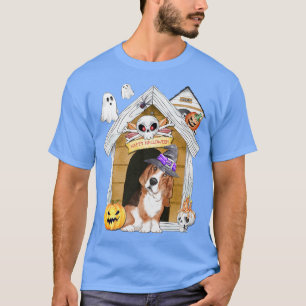 Camiseta Halloween Basset Hound Dog Witch
