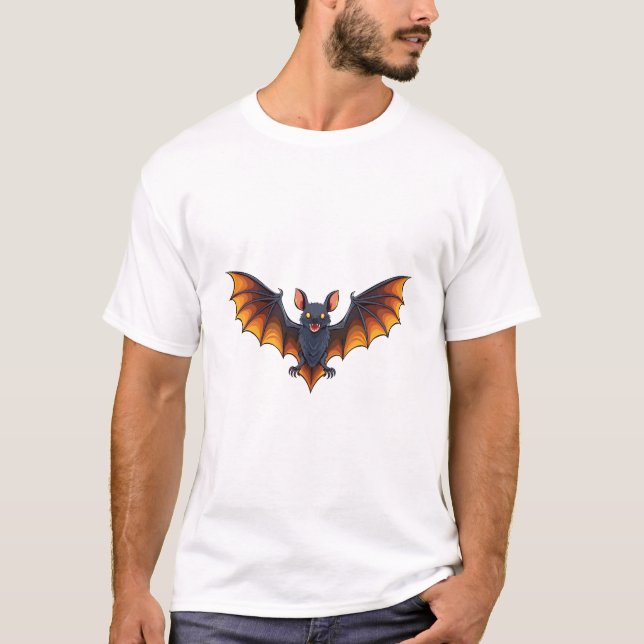 Camiseta Halloween bat flying (Anverso)