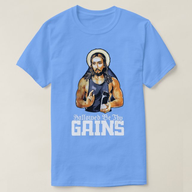 Camiseta Halloween Be Hy Gana Jesus Weight Lifout (Diseño del anverso)