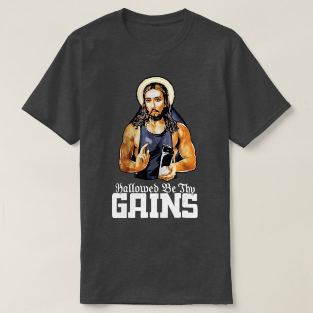 Camiseta Halloween Be Hy Gana Jesus Weight Lifout (Diseño del anverso)