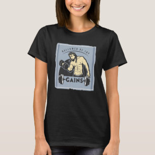 Camiseta Halloween Be Thains Gains Muslo Jesús Levantamient