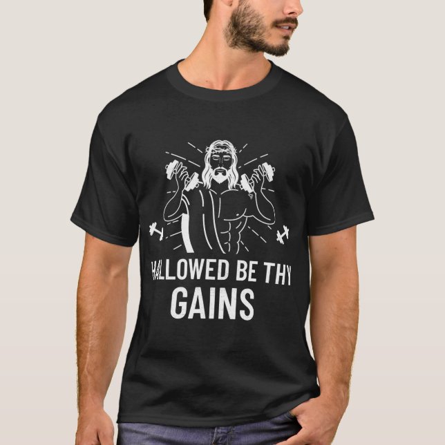 Camiseta Halloween Be Thas Gains - Gracioso Músculo Jesús P (Anverso)