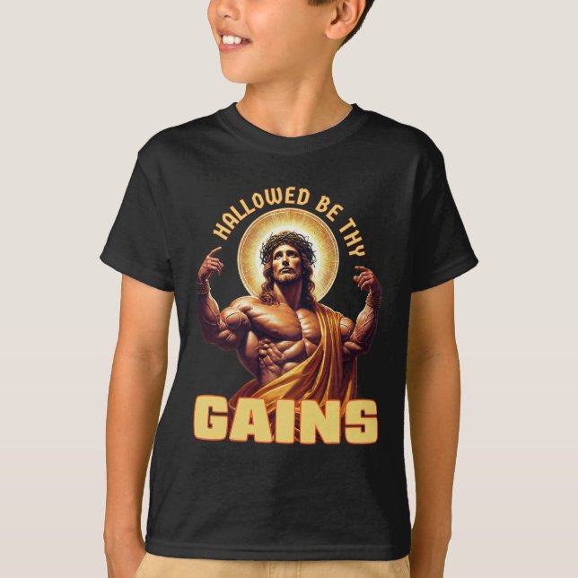 Camiseta Halloween Be Thy Gana Graciosa Gimnasio Jesus Body (Anverso)