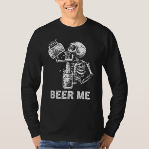 Camiseta Halloween Beer Me Skeleton Scary Spooky Bebe M