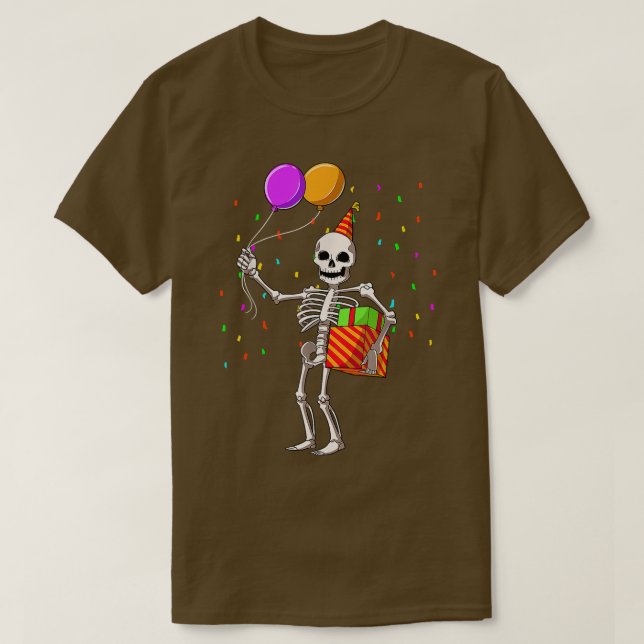 Camiseta Halloween Birthday Party Outfit Skeleton Birthday  (Diseño del anverso)