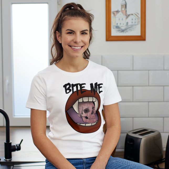 CAMISETA HALLOWEEN BITE ME VAMPIRE SKULL (Subido por el creador)