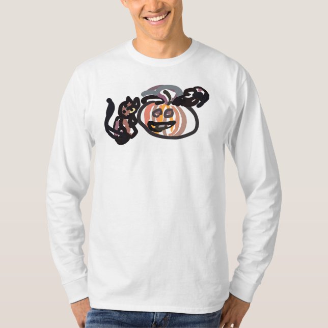 Camiseta Halloween black cat and raven (Anverso)